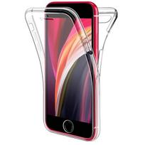 Case for iPhone SE 2022 - 360 Full Body Transparent Case Cover 2 Front and Back Parts Interlocking Phonillico® skaidri
