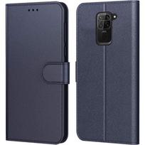Protective Case - E.F.CONNECTION - Redmi Note 9 - Leather Effect - Navy Blue - Anti-Scratch and Anti-Shock
