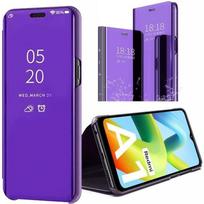 Coque pour Xiaomi Redmi A1/A2 Rabat Effet Miroir Protection Antichoc - Violet