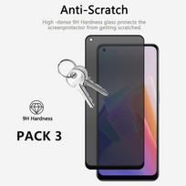 Lot-3 Vitre Protection Verre Trempé Anti-espion pour OPPO Reno 7 Lite - Noir