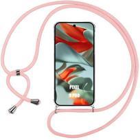 Coque Cordon pour Google Pixel 9 Pro, Antichoc Coin Renforcé Souple avec Cordon Rose