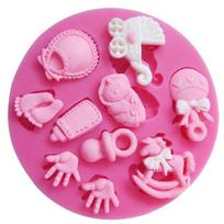 Mielas Kūdikio Shower Party Vežimėlis Rankinė Buteliukas Trojanas Silikoninė Forma Muilas pink