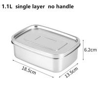 304 Stainless Steel Bento Lunch Box for Kids Adults Portable Double Layer Sealed Food Storage Containers for Work Picnic Tablewa white