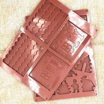 2 vnt./pak. „Pasidaryk pats“ kalėdiniai imbierinių meduolių namai silikono formos šokoladinio fondanto pyrago formos „pasidaryk pats“ sausainiai Chocolate color brown