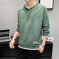 Men's Sweatshirt Spring New Youth Hong Kong Style Casual Loose Round Neck Long Sleeve Versatile T-shirt Bottoming Shirt M