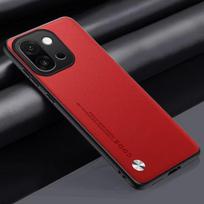For Oneplus 13T 13s Case Plain PU Leather Silicone Back Cover for Oneplus 13 T 13R 12R ACE 5 Pro Shockproof Protection Hard Bumper OnePlus 12 raudona