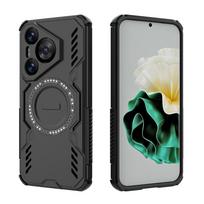 Kietas magnetinis telefono dėklas Huawei PURA 70/Nova 12/Nova 13/Honor 400 Lite/Honor 200/Honor X60 X50 X9B dviejų sluoksnių itin tvirtas TPU+PC smūgiams atsparus dangtelis Huawei Nova 12/Nova 13 juoda