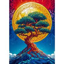 Modern Bonsai Tree Dragon Phoenix Rose Jesus Stained Glass Poster Canvas Print Painting Abstract Wall Art Picture for Home Decor 21cm×30cm NoFrame