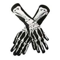 1 pora Helovino skeletų pirštinių, vaiduoklių rankų atspaudas, švytinčios naktį, šviesos atspindinčios balta