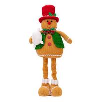 Christmas Gingerbread Man Plush Doll Telescoping Leg Boy Girl Gingerbread Doll Soft Boy