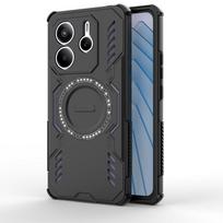 Magnetinis dėklas Xiaomi Redmi Note 14 5G dangtelis Redmi Note 14 5G Capas Galinis Adsorbcija Belaidis įkrovimas Fundas Redmi Note 14 5G Redmi Note 14 5G (Global) juoda