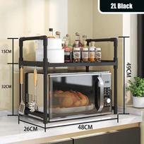 Kitchen Retractable Microwave Shelf Multi-layer Rice Cooker Oven Thickened Countertophousehold Seasoning Holder Storage Artifact beige