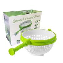 Salad Spinner Drain Basket Kitchen Vegetable Washer Centrifuge Water Separator Quick Drying Tool For Fresh Greens And Veggies žalia