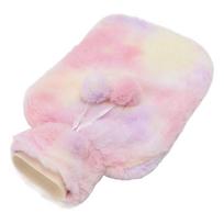 Hot Water Bottle 2000ML Water Injection Hot Water Bag With Plush Cover for Discomfort Relief geltona