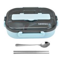 1,3 l termosinė pietų dėžutė, nerūdijančio plieno, 5 skyrių, su lazdelėmis ir šaukštu, mokyklai L(for 6.5-9kg) white