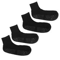 2 Pairs Width Socks with Non Slip Grip Breathable Loose Fit Socks for Men Women Black Large L