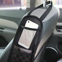 Automobilinės sėdynės laikiklis Auto sėdynės šoninis pakabinamas krepšys Daugiakišeninis gėrimų laikiklis tinklinis kišeninis automobilio modeliavimo laikiklis telefono laikiklis