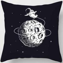 Cartoon Humor Astronaut Print Square Pillowcase Home Decor Car Sofa Cushion Cover 30x30cm smėlis