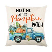 Rudens moliūgo pagalvės užvalkalas sofai, dekoratyvinis pagalvės užvalkalas, šventinis lininis pagalvės užvalkalas, namų dekoracija, Padėkos diena 66x66cm beige