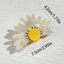 1PC Sweet,Daisy,Grab Clip,Cute,Flower,Shark Clip,Princess Top Clip,Vacation Style,Flower,Hair Clip,Hair Accessories