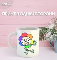 Puodelis Dandžio pasaulyje (Dendi) Roblox Dandy's World su spauda keraminis puodelis 330 ml 9.5 balta
