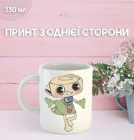 Puodelis Dandžio pasaulyje (Dendi) Roblox Dandy's World su spauda keraminis puodelis 330 ml 9.5 balta