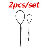 1-6Pcs/Set Multiple Magic Hair Braided Tool Women Girl Hair Donut Bun Maker Hairpins Twist Hair Clip Styling Tool Hair Accessory red