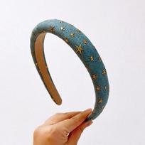PROLY New Fashion Hairband For Women Shining Stars Headband Classic Denim Cloth Turban For Girls Hair Accessories