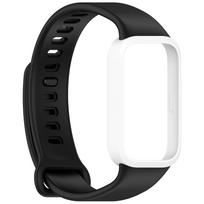 Minkšti silikoniniai dirželiai, skirti „Xiaomi Band 9 Active“ apyrankės apyrankei, keičiamos apyrankės išmaniojo laikrodžio priedai, skirti „Redmi Band 3“ juoda balta spalva