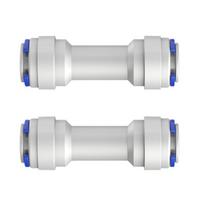 2 vnt. Atbulinis vožtuvas 3/8 colio Stumiamas prijungimas Atbulinis vožtuvas Plastikinis greito prijungimo jungiklis vandens filtrams Ilgaamžis white