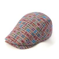 Spring Autumn Color Block Peaked Cap Women Beret Men Gatsby Painters Hat rožinė