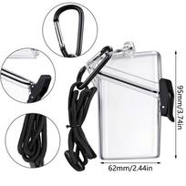 New 2pcs Waterproof ID Card Badge Holder Case with Lanyard for Id Badges and Keys gray