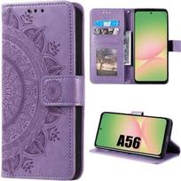 Coque pour Samsung Galaxy A56 5G - BOOLING - Antichoc Synthécuir Motif Mandala Violet violetinė
