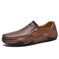 Hollow hand-stitched outdoor casual shoes one pedal flat-soled leather shoes low-top large size 38