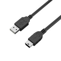 Cable for Olympus µ 300/µ 400/µ 410/µ 500/µ 5000/µ 7020 - Cable MINI USB/USB 2.0 Black 1 Meter Phonillico® juoda