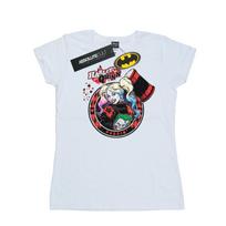 DC Comics Womens/Ladies Harley Quinn Joker Patch Cotton T-Shirt L balta