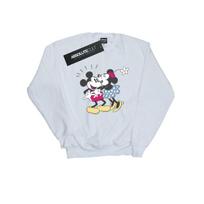 Disney Womens/Ladies Mickey And Minnie Mouse Kiss Sweatshirt XXL balta