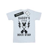 Disney Womens/Ladies Mickey Mouse DaddyÂ´s Rock Star Cotton Boyfriend T-Shirt S balta