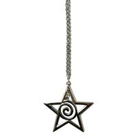 Adjustable Chain Star Pendant Necklace Y2K Spirals Rune Clavicle Chain Durable Choker Punk Hip Hop Jewelry Women Girl 1 gray