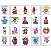 20PCS Rumi Kpop Demon Hunters Temporary Tattoo Stickers Cute Cartoon Design Waterproof Funny Party Christmas Gift Ideas gray