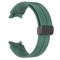 Lauko silikoninė apyrankė, skirta Samsung Galaxy Watch 7 6 5 4 5 Pro 44/40mm, su magnetiniu užsegimu, juosta Watch4 6 Classic 43/47mm For Watch 4 5 6 7 tamsiai žalia spalva