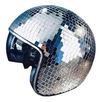 Disco Ball Head Costume Christmas Disco Ball Helmet Dance Bar Club Party Rave Show Disco Mirror Ball Helmet For Stage Decor sidabras
