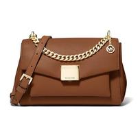 Michael Kors Lita Commuter Grandinėlė Sklendė Auksinė Sagtis Odinė Rankinė Per Petį Vidutinė Moteriškos Rankinės Ruda 35T0GXPL2O-230 Basic Set (Bag+Dust Bag)