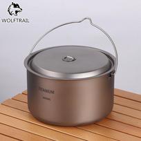 3.6L Outdoor Titanium Camping Cookware: Versatile Pot for Rice, Soups, and Boiling Water 3.6L gray