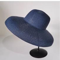 Elegantiška Boho Šiaudinė Skrybėlė Platus Kraštas Skydelis Austa Skrybėlė Lengva Kupolinė Paplūdimio Skrybėlė Šventei XS（old） tamsiai mėlyna spalva