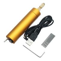 5 V DC mini aliuminio elektrinio variklio rankinis gręžtuvas + 10 vnt sukamieji antgaliai, skirti „pasidaryk pats“, skirti medienai PCB