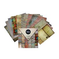 24 Sheets Map Craft Paper Pads Cutting Dies Art Background Origami Scrapbooking Card Making