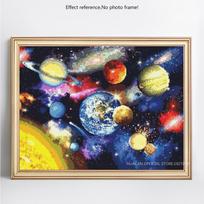 5D „pasidaryk pats“ deimantinės mozaikos, viso apvalaus grąžto „Scenic Planet“ deimantų tapybos siuvinėjimas 20X30 gray
