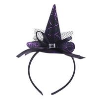 Halloween Hairband Mini Pointy Witch Hat Lovely Hair Hoop Bowknot Party Cosplay