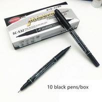 10 vnt Dviejų pusių rašymo alyvos pagrindo nuolatinis žymeklis Bold Fine point CD metalinis įdėklas Office School A6875 mėlyna